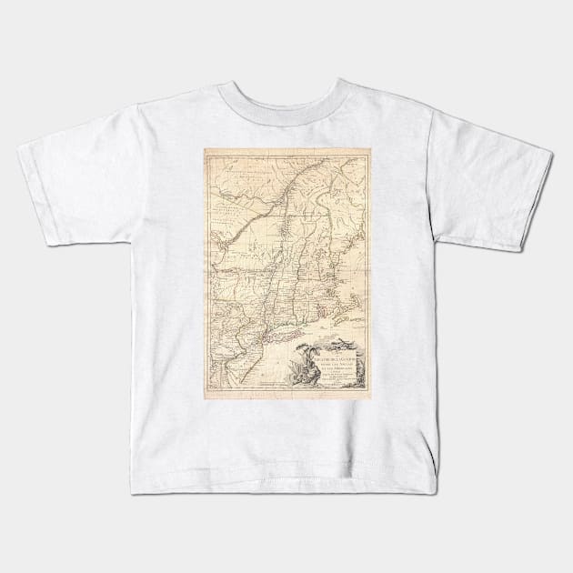 Map of New England (1777) Kids T-Shirt by Bravuramedia